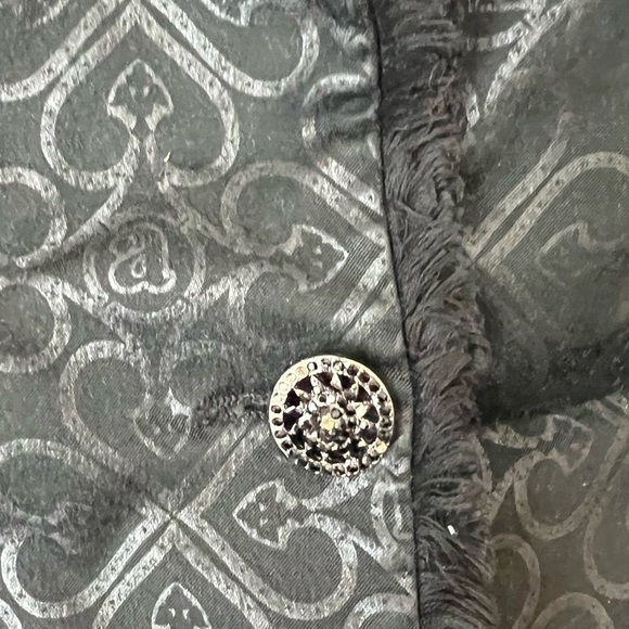 ANGELO MARANI Women’s Unique Blazer Size 42 Patterned Fringe Lace Whimsigoth - Picture 3 of 8